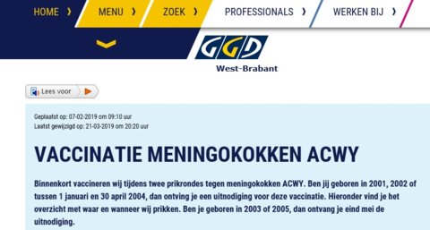 2019 GGD Vaccinatie