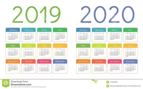 calendar-years-colorful-calender-set-week-starts-sunday-basic-grid-118432391